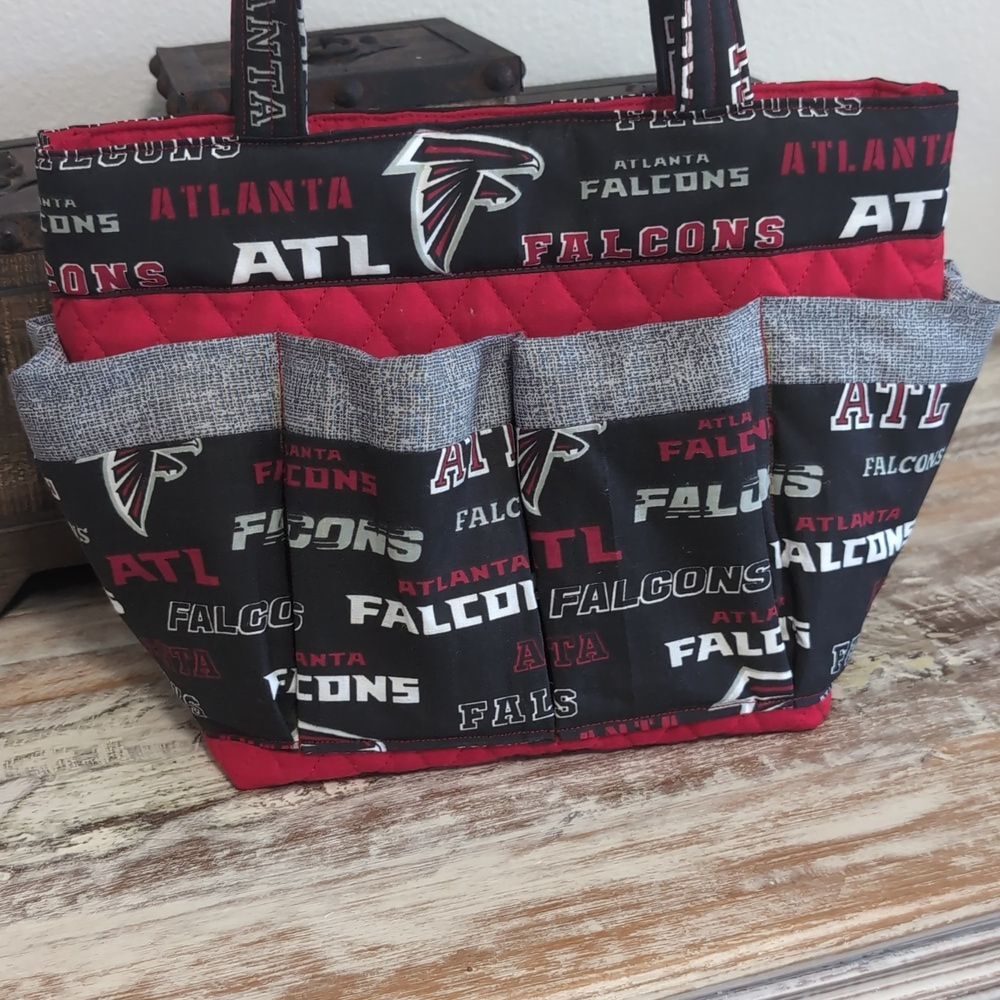 Atlanta Falcons Craft/Organizer/ Bingo Tote Bag, Hand Crafted - Picture 7 of 10